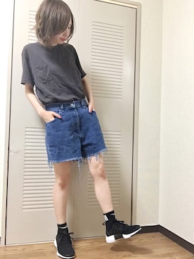 「NIKE（ナイキ）の【NIKE】W AIR PRESTO FLYKNIT ULTRA（スニーカー）」を使った、りなっぷ🌼さん（レディース・152cm）の夏コーディネート