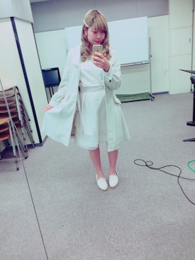 「Honeys（ハニーズ）のアイテム（ダウンジャケット/コート）」を使った、nakamura  shiorlさん（レディース・156cm）の秋コーディネート