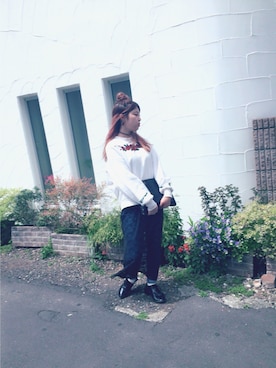 「薔薇」｜「アイテム（その他）」を使った、nakamura  shiorlさん（レディース・156cm）の春コーディネート