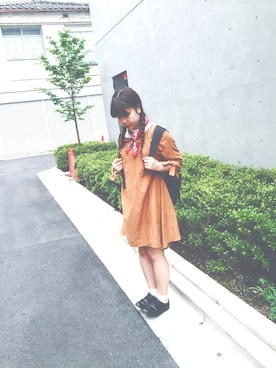 「retro galleryのアイテム（ソックス/靴下、ホワイト系）」を使った、nakamura  shiorlさん（レディース・157cm）の夏コーディネート