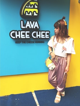 「onespoのアイテム（トップス、ホワイト系）」を使った、nakamura  shiorlさん（レディース・157cm）の夏コーディネート