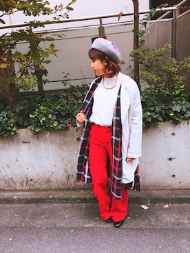 「靴下屋（クツシタヤ）のアイテム（ソックス/靴下、グレー系）」を使った、nakamura  shiorlさん（レディース・157cm）の秋コーディネート