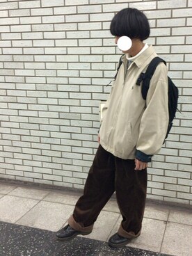 「POLO RALPH LAUREN（ポロ ラルフ ローレン）のアイテム（ジャケット/アウター、ベージュ系）」を使った、鈴木さん（メンズ・162cm）の冬コーディネート