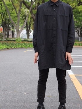 「monomania（モノマニア）のアイテム（Tシャツ/カットソー、ブラック系）」を使った、鈴木さん（メンズ・162cm）の春コーディネート