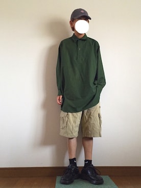 「BLACK LABEL CRESTBRIDGE（ブラックレーベル・クレストブリッジ）のアイテム（帽子）」を使った、鈴木さん（メンズ・162cm）の春コーディネート