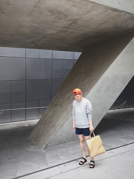 「shorts」｜「アイテム（スウェット）」を使った、MALKさん（メンズ・172cm）の夏コーディネート