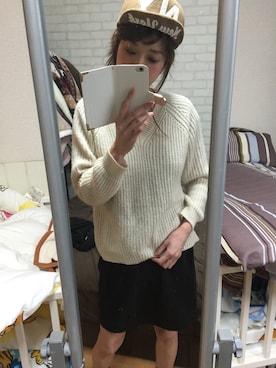 「OUTLET（アウトレット）のアイテム（帽子）」を使った、IYOさん（レディース・159cm）の冬コーディネート