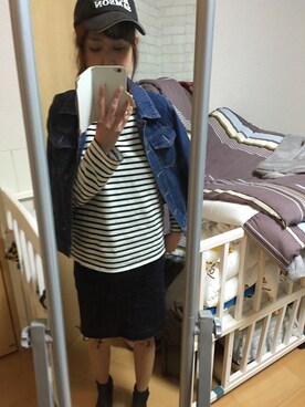 「GRL（グレイル）のアイテム（デニムジャケット）」を使った、IYOさん（レディース・159cm）の春コーディネート