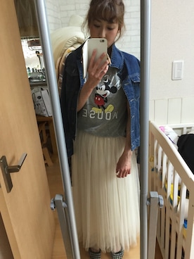 「GRL（グレイル）のアイテム（デニムジャケット）」を使った、IYOさん（レディース・159cm）の春コーディネート