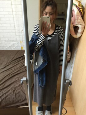 「GRL（グレイル）のアイテム（デニムジャケット）」を使った、IYOさん（レディース・159cm）の春コーディネート