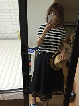 「ノスタルジア」｜「アイテム（Tシャツ/カットソー）」を使った、IYOさん（レディース・159cm）の夏コーディネート