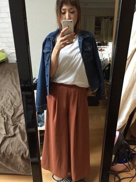 「GRL（グレイル）のアイテム（デニムジャケット）」を使った、IYOさん（レディース・159cm）の秋コーディネート