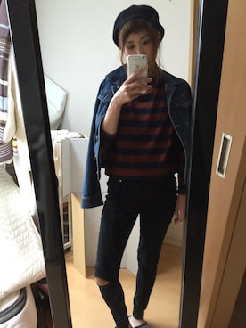 「GRL（グレイル）のアイテム（デニムジャケット）」を使った、IYOさん（レディース・159cm）の秋コーディネート