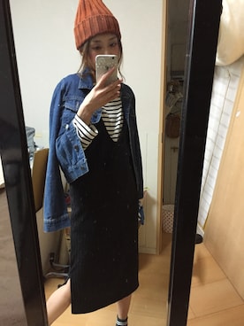 「GRL（グレイル）のアイテム（デニムジャケット）」を使った、IYOさん（レディース・159cm）の秋コーディネート