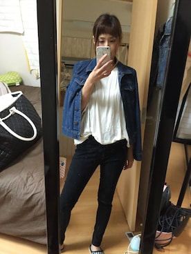 「GRL（グレイル）のアイテム（デニムジャケット）」を使った、IYOさん（レディース・159cm）の秋コーディネート