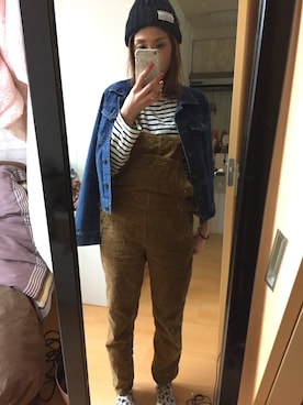 「GRL（グレイル）のアイテム（デニムジャケット）」を使った、IYOさん（レディース・159cm）の冬コーディネート