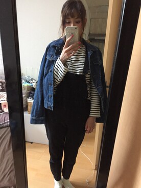 「GRL（グレイル）のアイテム（デニムジャケット）」を使った、IYOさん（レディース・159cm）の冬コーディネート