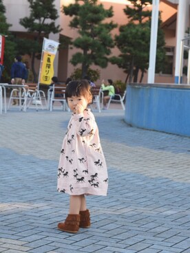 「bobochoses」｜「アイテム（ワンピース/ドレス）」を使った、onotiさん（キッズ・90cm）の秋コーディネート
