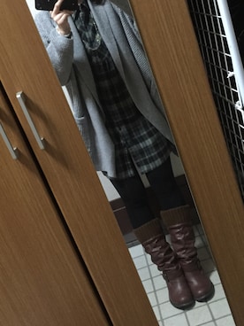 「タータンチェック」｜みー⊂((´・x・))⊃さん（レディース・157cm）の冬コーディネート