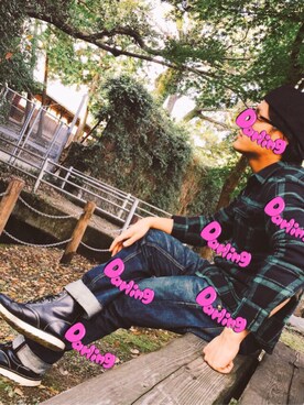 「CALEE（キャリー）のアイテム（ハンチング/ベレー帽）」を使った、ぷーこさん（レディース・150cm）の秋コーディネート