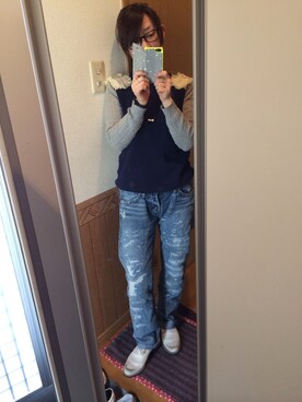 「AHCAHCUM.muchacha（アチャチュムムチャチャ）のアイテム（パンツ）」を使った、みゆきさん（レディース・155cm）の秋コーディネート