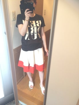 「PRADA（プラダ）のアイテム（スカート）」を使った、みゆきさん（レディース・155cm）の春コーディネート