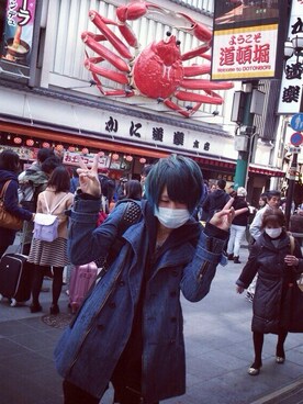 「GADGET GROW（GADGET GROW）のアイテム（Other outerwear、ブルー系）」を使った、まさん（メンズ・167cm）の秋コーディネート