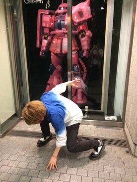 「HARE（ハレ）のアイテム（Shirts、ブルー系）」を使った、まさん（メンズ・167cm）の秋コーディネート