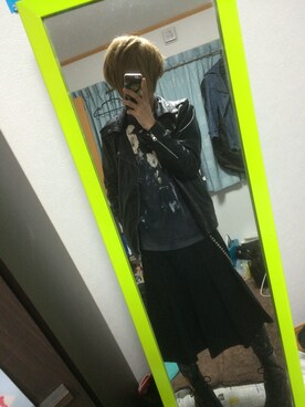 「ミリオンダラーオーケストラのアイテム（Skirt、ブラック系）」を使った、まさん（メンズ・167cm）の冬コーディネート