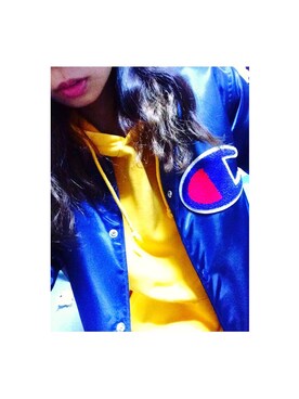 「Champion（チャンピオン）のアイテム（スタジャン）」を使った、yuriemanさん（レディース・159cm）の冬コーディネート