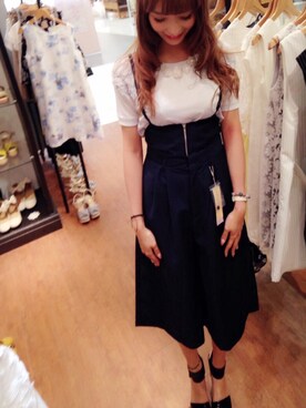 「mysty woman（ミスティウーマン）のアイテム（つなぎ/オールインワン）」を使った、りんさん（レディース・164cm）の夏コーディネート