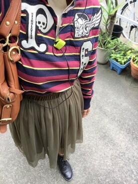 スカートを使った ボルドー カーキ の人気ファッションコーディネート Wear