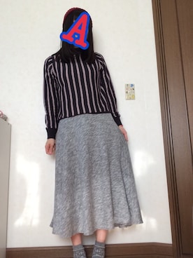 「skirt」｜「アイテム（キャップ）」を使った、岩田亜里紗さん（レディース・160cm）の冬コーディネート