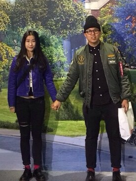 「Alpha Industries（アルファインダストリーズ）のアイテム（マウンテンパーカー）」を使った、Juice Leeさん（メンズ・171cm）の冬コーディネート