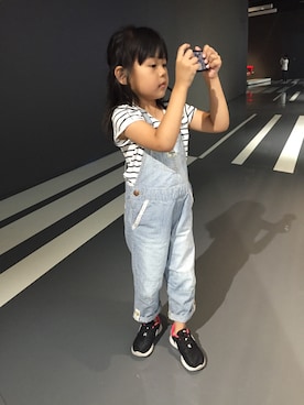 「Carter's（カーターズ）のアイテム（サロペット/オーバーオール）」を使った、Kakiさん（キッズ・110cm）の秋コーディネート