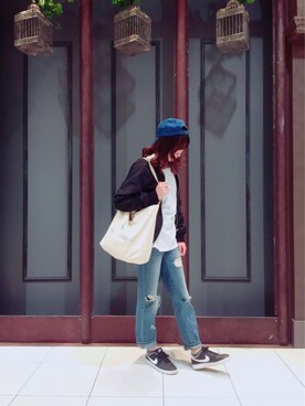 「SpRay（スプレイ）のアイテム（ミリタリージャケット）」を使った、Ⓜ︎ｉｓａ☺︎さん（レディース・161cm）の春コーディネート