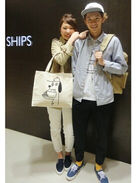 「SHIPS JET BLUE（シップスジェットブルー）のアイテム（キャップ）」を使った、瀬木さん（メンズ・178cm）の春コーディネート