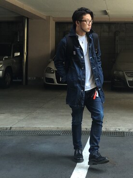 「POINTER BRAND（ポインターブランド）のアイテム（ジャケット/アウター）」を使った、UENO YU→TAさん（メンズ・174cm）の春コーディネート