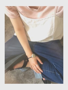 「アイテム（キャミソール、ベージュ系）」を使った、miho☺︎さん（レディース・150cm）の夏コーディネート