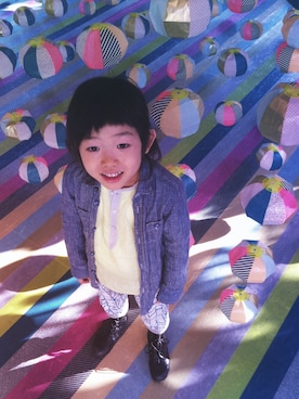 「アイテム（ブーツ）」を使った、youさん（キッズ・120cm）の冬コーディネート