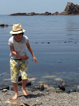 「BLEU H. （ブルーオリゾン）のアイテム」を使った、youさん（キッズ・138cm）の夏コーディネート