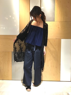 「アイテム（チューブトップ）」を使った、Nagatomoさん（レディース・158cm）の夏コーディネート