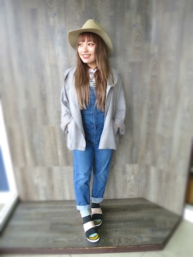 「 ハット」｜「アイテム（その他アウター）」を使った、cozueさん（レディース・149cm）の春コーディネート