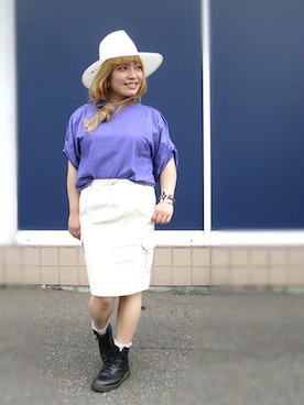「Factor=（ファクターイコール）のアイテム（スカート）」を使った、cozueさん（レディース・149cm）の夏コーディネート