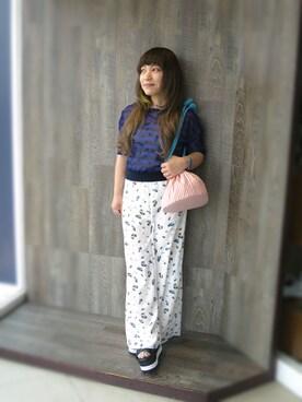 「jouetie（ジュエティ）のアイテム（オールインワン・サロペット）」を使った、cozueさん（レディース・149cm）の夏コーディネート