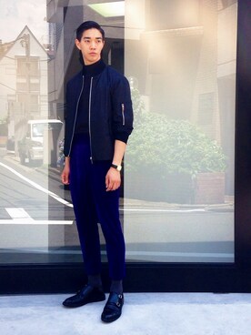 「JOHN LAWRENCE SULLIVAN（ジョンローレンスサリバン）のSHIRT（シャツ/ブラウス、ブラック系）」を使った、Yamazoe_Takuroさん（メンズ・185cm）の夏コーディネート