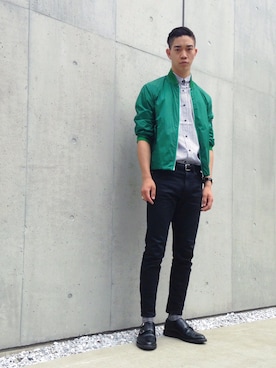 「JOHN LAWRENCE SULLIVAN（ジョンローレンスサリバン）のSHIRT（シャツ/ブラウス、ホワイト系）」を使った、Yamazoe_Takuroさん（メンズ・185cm）の夏コーディネート