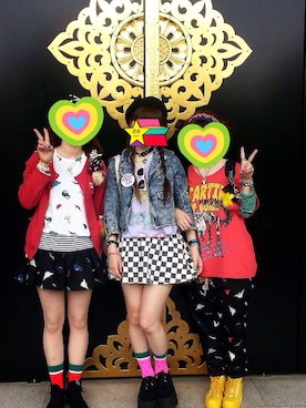 「厚底」｜「アイテム（ライダースジャケット）」を使った、ちゃそさん（レディース・161cm）の春コーディネート