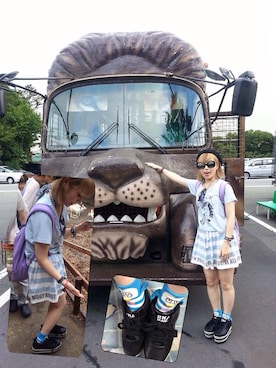 「サックスブルー」｜「アイテム（ハンチング/ベレー帽）」を使った、ちゃそさん（レディース・161cm）の夏コーディネート