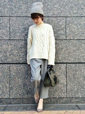 「IENA（イエナ）のアイテム（帽子）」を使った、Kedoさん（レディース・160cm）の秋コーディネート